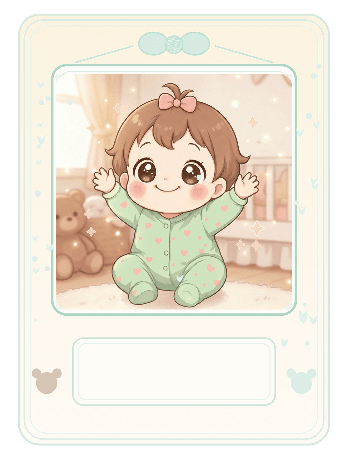 Baby book page for first smile milestone